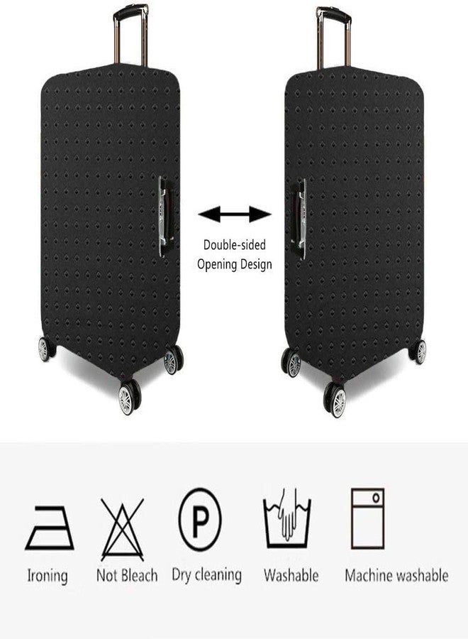 7-mi Water Resistant Print Trolley Case, Black, Size L: Fit 28-30 Inch Luggage - Image 2